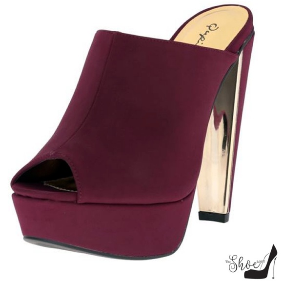 The Shoe Loft Shoes - Darcy Faux Suede Burgundy Mules The Shoe Loft Shoes - Darcy Faux Suede Burgundy Mules